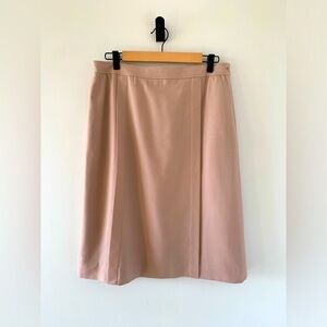 Vintage Bleyle French Pleated Lined Pink Wool Skirt Side Pockets Side Zip Size 8